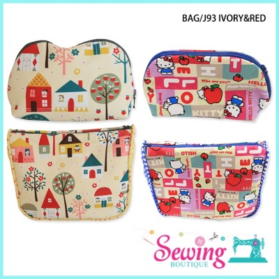 ORGANISER POUCH (2PC) - BAG/J93 IVORY & RED